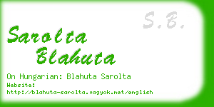 sarolta blahuta business card